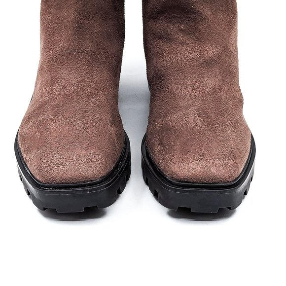 Nine West Women Ronda Brown Fabric Zip Lug Dressy Office Boots size 11 - Picture 12 of 12